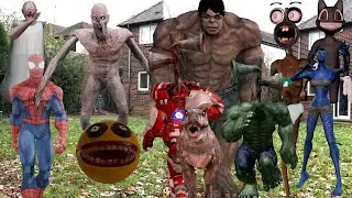 Spiderman Snake Siren Head Attack, Hulk Catching Monster cartoon cat