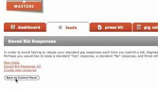 GigMasters - Create Saved Bid Responses