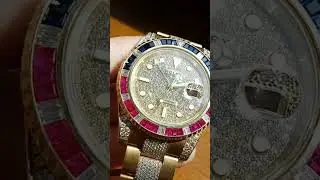 Rolex GMT Master ll Pepsi 116758SARU iced watch