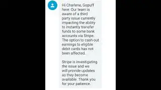 Glitch in payment system with gopuff drivers!