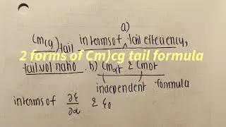 2 forms of Cm)cg tail ( with correlation) l Flight Mechanics 