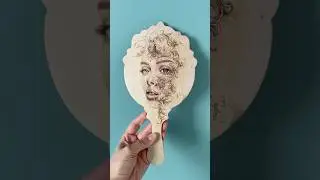 Pyrography on pear wood