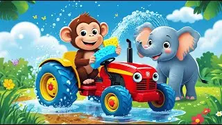 Monkey Drives Tractor 🚜 | Funny Monkey & Elephant Farm Adventure for Kids | Cartoon Story ❤️