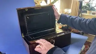 Victorian Brass Inlaid Walnut Writing Slope.