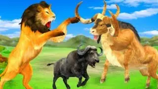 Angry Buffalo Fight With Animals Android game part[2503] #animals #mrbeast #cow #gaming#games#cat 
