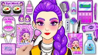 Paper DIY💖KPOP DEMON HUNTERS Rumi Skincare + Makeup Blind Bag Unboxing ASMR| RESCUING RUMI