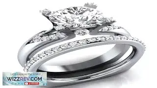 Round Cut 2.50 Carat Moissanite Bridal Set Engagement Ring Solid 14K White