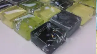 TST Green & Black Stone Glass Tiles