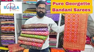 Pure Georgette Bandani Sarees - Weaving Mistake Sarees Wholesale  Rujula Trendz - 7777904096 