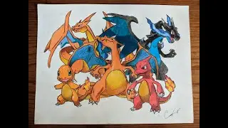 Dibujo de Charmander, Charmeleon, Charrizard (X-Y) /Draw to Charmander, Charmeleon, Charrizard (X-Y)