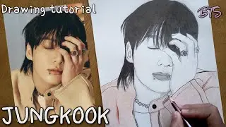 Drawing BTS Jungkook From Golden | How to draw BTS Jungkook | BTS Jungkook drawing step by step |정국