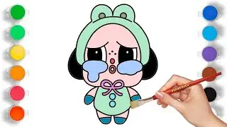Cry Baby Pop Mart Doll Drawing | Fancy Cute Doll Painting | Step-By-Step Tutorial | Kawaii Art