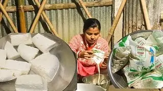Paneer making process l home made paneer l paneer from amul milk @Village Cook Life 