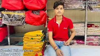 Partywear Saree || Special Yellow Saree || Haldi Saree || Latest Saree 2024 || New Saree Designs ||