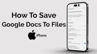 How To Save Google Docs To Files On iPhone?