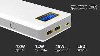TopON TOP-T80 18000mAh USB Type-C PD 45W, 2 &times; USB QC3.0 /12W