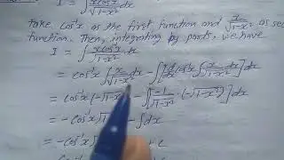Integrate the function xcos^-1(x)/√(1-x²) .