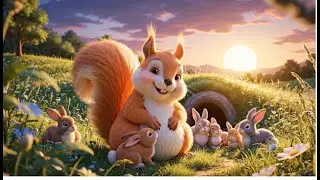 Little Squirrel Meets a Bunny Family 🐿️🐰 | Cute Forest Friends Adventure | Kids Cartoon