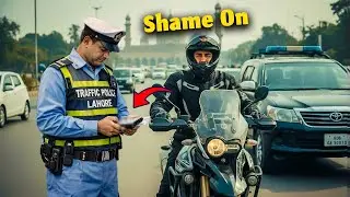 Lahore Traffic Police ne Biker Tourist ka Chalan Kar Diya 😔