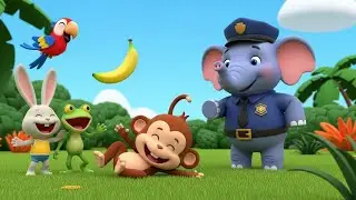 Jungle Police vs Cheeky Monkey 🚓🐒 | Fun Jungle Animal & Adventure Songs for Kids, Nursery Rhymes