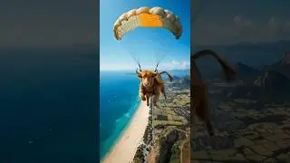 #MooDeng #SkydivingAdventure #SurrealFantasy #FantasyPhotography #SkydivingDragon #CoastalParadise