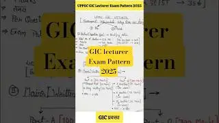 UPPSC GIC Lecturer( प्रवक्ता) Exam Pattern 2025📚#viralshorts #shorts #shortsfeed #short #viralshorts