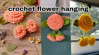 CROCHET FLOWER HANGING Tutorial 🧶car hanging /#crochetcrafts #hanging #handmade 