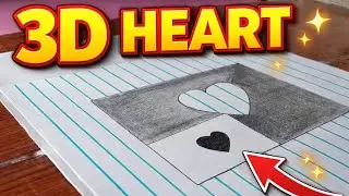 This Heart is NOT on Paper 😱 | 3D Illusion Pencil Drawing | Optical Art