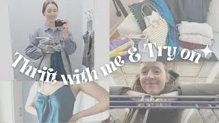 THRIFT WITH ME & TRY ON HAUL: transitional wardrobe pieces and special books
