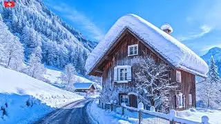 Winter Snow Relaxing Walk in Switzerland ❄️ Most Beautiful Valley of Switzerland 🇨🇭