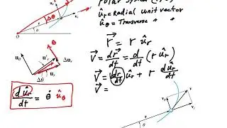 Radial and Transverse (Polar) coordinate system: Derivation of velocity and acceleration components