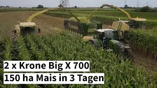 Maish&auml;ckseln mit 2 Krone Big X 700 | 150 ha Mais in 3 Tagen | Fendt 728 | John Deere 6R | Prinoth