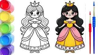 Princess👸🏻 Super Easy & Fun Drawing for Kids Learn to draw a cute princess with sparkle