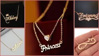 Gold Name Locket Elegant Design Gold Name Pendant Latest Designs jewellery | Saima 4k |