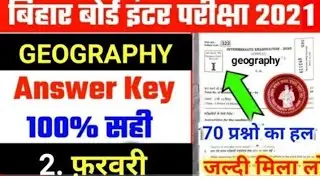 12th Geography Answer Key 2021   Geography Objective Answer key 2021   Geography ka answer key 2021