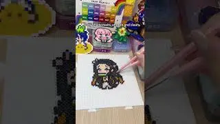 Nezuko Kamado | Demon Slayer Pixel Art | Pixie Beads Fuse Bead ASMR | Perfect Melt Tutorial #shorts