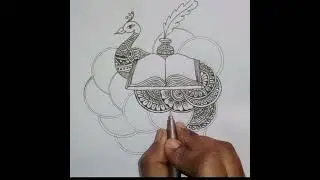 Exclusive saraswati puja mandala art #art #mandalaart#mandalaart#everyone #drawing#mandala#painting 
