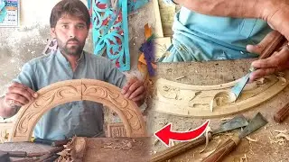 Amazing Skill Of Handmade Wooden Art in pakistan || Simple Carving Technique.