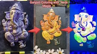 Ganpati Coloring with Neon Magic 🌟 | Vibrant Lord Ganesha Art #shorts #DIY #art #colouring #neonart 