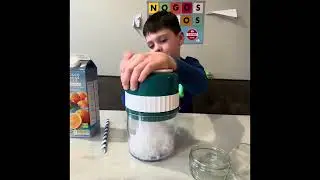 Nogos Logos makes an orange slushie drink 
