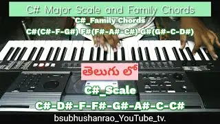 C# Major Scale and Family Chords Practice on Keyboard || bsubhushanrao || Music Tutorials.
