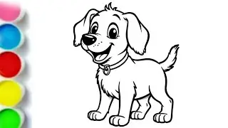 Cute Puppy Drawing & Colouring 🐶🎨 | Easy Dog Drawing for Kids | Colouring Video #puppy #dog #dogs