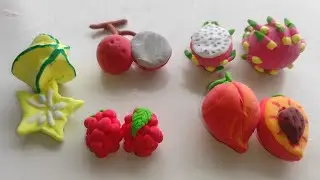 Polymer clay fruits.How to make fruits DOMs clay art for kids.Easy and simple clay tutorial .