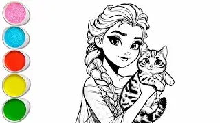 Милый рисунок Эльзы из мультфильма &laquo;Холодное сердце&raquo; для детей, раскрашивание и рисование для мал...