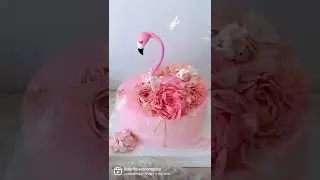 Buttercream flower flamingo cake 🌷