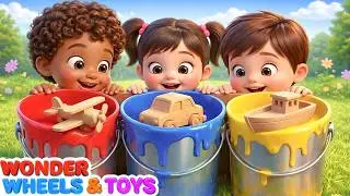 Learn Colors by Dipping Wooden Cars 🎨🚗 | Kids Fun Educational Video