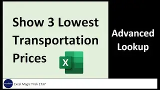 Advanced Lookup Formula to Show 3 Lowest Prices with Supplier Name, Including Ties. EMT 1737.
