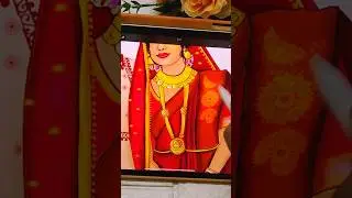 Bengali Style Groom & Bride Illustration from Real Photo #wedding #illustration #shortsvideo