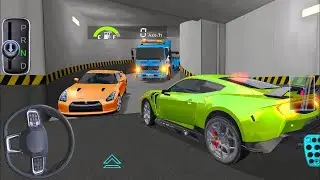 New Muscle Green Car And Yellow Car Parking In Building | 3D Driving Class | Best Android gameplay