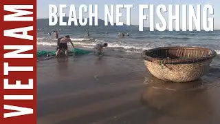 Traditional Beach Net Fishing in Da Nang, Vietnam